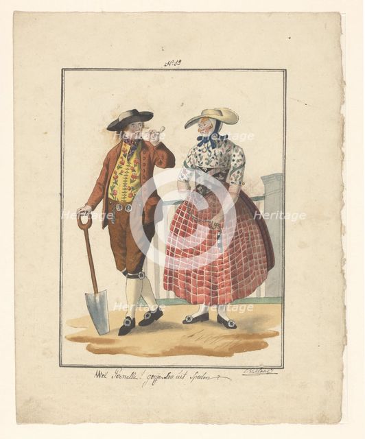 Farmer and wife of South Beveland, 1803-c.1899.  Creator: J. Enklaar.