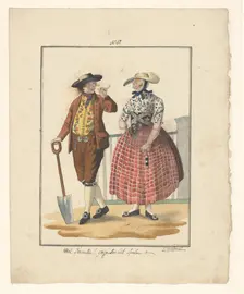 Farmer and wife of South Beveland, 1803-c.1899. Creator: J. Enklaar