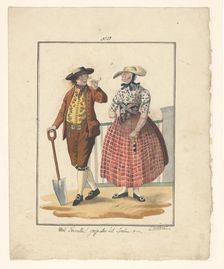 Farmer and wife of South Beveland, 1803-c.1899. Creator: J. Enklaar