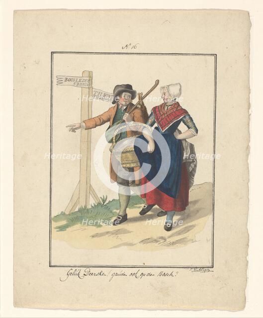 Farmer and wife from Cromhout, 1803-c.1899.  Creator: J. Enklaar.