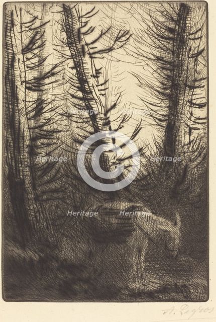 Farmer and His Donkey (Le fermier et son ane). Creator: Alphonse Legros.