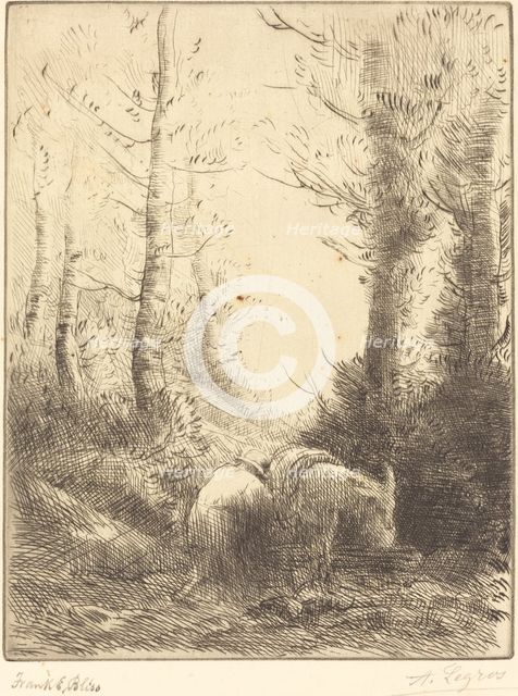 Farmer and His Donkey (Le fermier et son ane). Creator: Alphonse Legros.