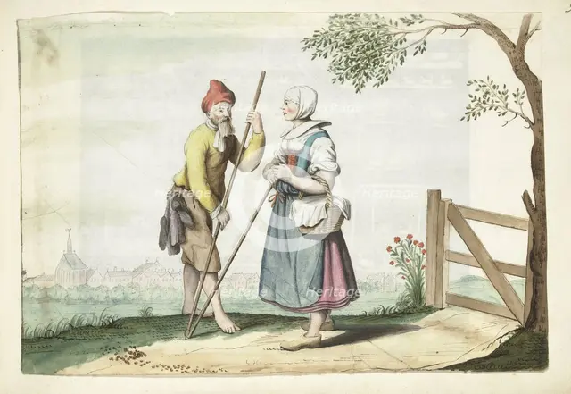 Farmer couple talking, 1654. Creator: Gesina ter Borch.
