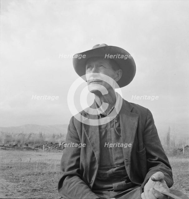 Farmer from Nebraska now developing eighty-acre stump farm, Bonner County, Idaho, 1939. Creator: Dorothea Lange.