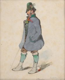 Farmer in Berchtesgadner costume, around 1840. Creator: Johann Friedrich Treml