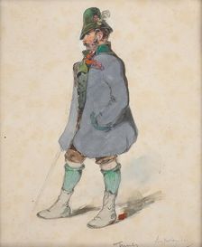 Farmer in Berchtesgadner costume, around 1840. Creator: Johann Friedrich Treml