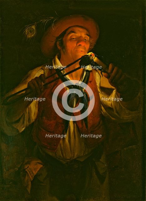 Farmer Lighting a Candle with a Burning Stick.