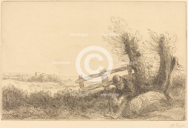 Farmer Reclining (Le fermier au repos). Creator: Alphonse Legros.