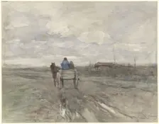 Farmer's cart on a country road, 1848-1888. Creator: Anton Mauve