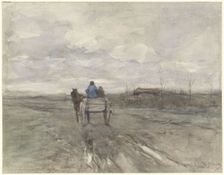 Farmer's cart on a country road, 1848-1888. Creator: Anton Mauve