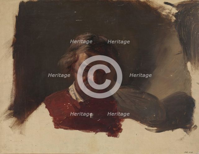 Farmer. Study for Low Church Devotion, probably 1847. Creator: Adolph Tidemand.