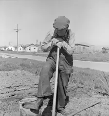 Farmer who has small plot...on outskirts of Salinas, CA, 1939. Creator: Dorothea Lange