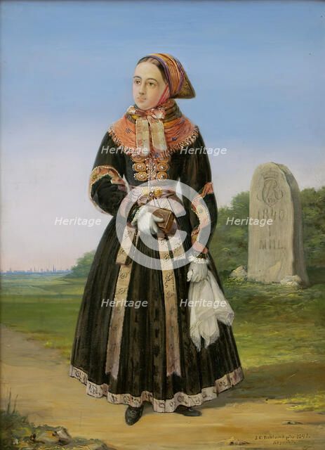 Farmer woman from Amager, 1843. Creator: Johan Christoffer Boklund.