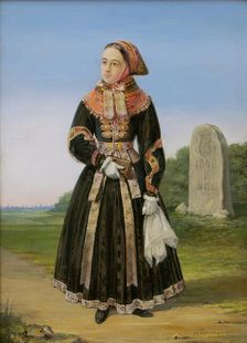 Farmer woman from Amager, 1843. Creator: Johan Christoffer Boklund