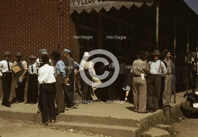 Farmers and townspeople in center of town on Court Day, Campton, Ky., 1940. Creator: Marion Post Wolcott.