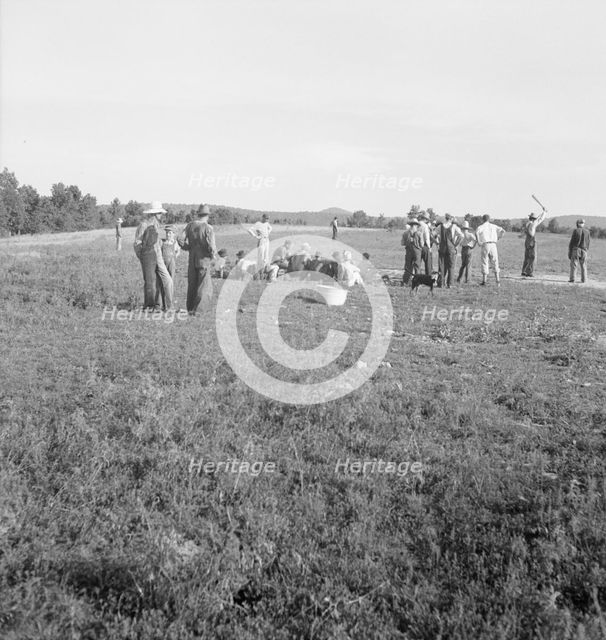 Farmers' baseball game in the country..., near Mountain Home, northern Arkansas, 1938. Creator: Dorothea Lange.