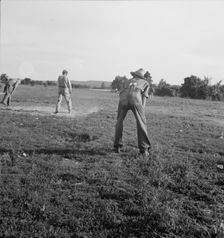 Farmers baseball game in the country..., near Mountain Home, northern Arkansas, 1938. Creator: Dorothea Lange