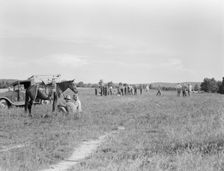 Farmers baseball game in the country, on U.S. 62, near Mountain Home, northern Arkansas, 1938. Creator: Dorothea Lange