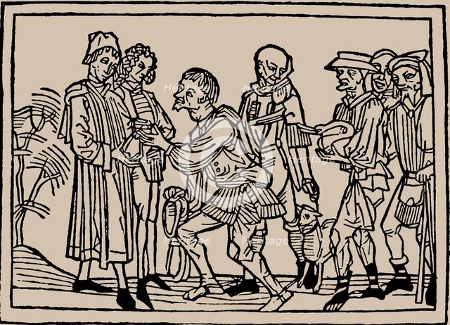 Farmers in the delivery of their taxes to the landlords, 1479. Creator: Anonymous.