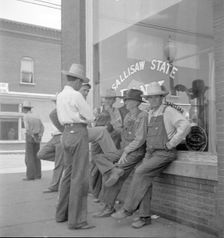 Farmers, Main street in Oklahoma town - Drought region, 1936. Creator: Dorothea Lange