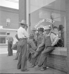Farmers, Main street in Oklahoma town - Drought region, 1936. Creator: Dorothea Lange