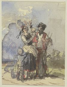 Farmers on a path, c1830-1872. Creator: Jakob Becker