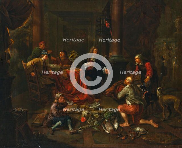 Farmers pay tithes, Early 18th century. Creator: Bossche, Balthasar van den (1681-1715).