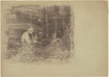 Farmers Shucking Corn [recto], c. 1870-1880. Creator: Enoch Wood Perry