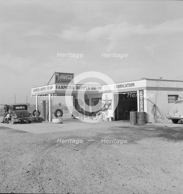 Farmers' supply co-op established in 1936, Nyssa, Malheur County, Oregon, 1939. Creator: Dorothea Lange.