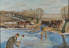 Farmhands fetching Ice, 1927. Creator: Fritz Syberg