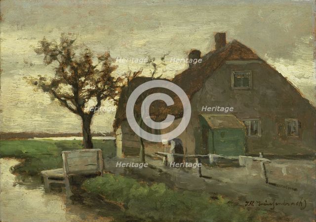 Farmhouse on a canal, 1870-1903.  Creator: Jan Hendrik Weissenbruch.