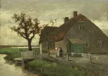 Farmhouse on a canal, 1870-1903. Creator: Jan Hendrik Weissenbruch