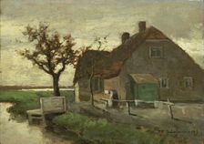 Farmhouse on a canal, 1870-1903. Creator: Jan Hendrik Weissenbruch