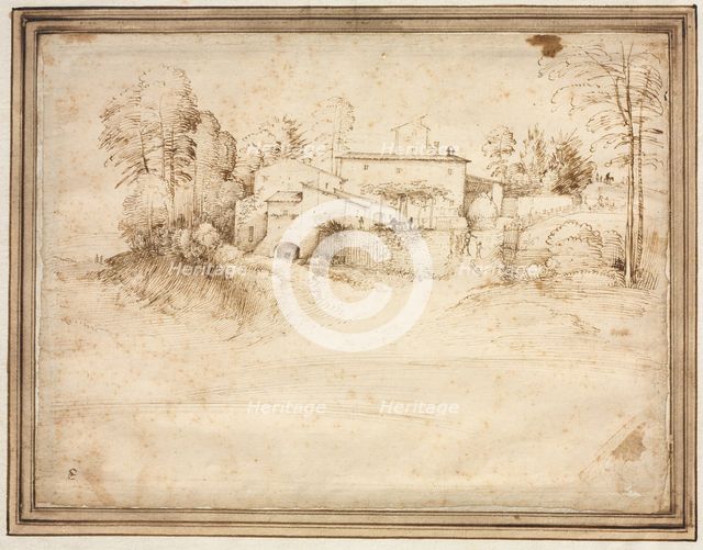 Farmhouse on the Slope of a Hill, c. 1508. Creator: Fra Bartolommeo (Italian, 1472-1517).