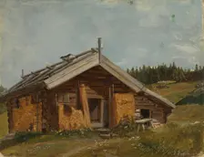 Farmhouse at Bolkesjo, 1844. Creator: Adolph Tidemand