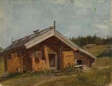 Farmhouse at Bolkesjo, 1844. Creator: Adolph Tidemand