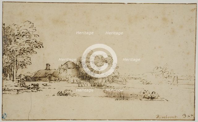 Farmhouse by the canal, c1640s. Creator: Rembrandt Harmensz van Rijn.