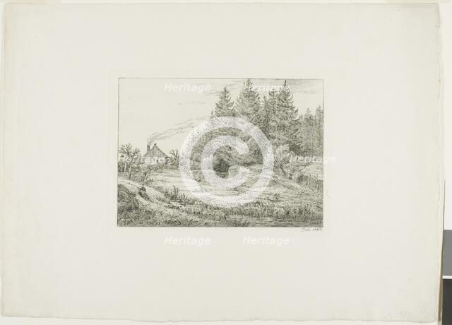 Farmhouse in an Evergreen Forest, 1828. Creator: Johan Christian Dahl.