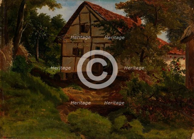 Farmhouse in Germany, Study, 1855. Creator: Werner Holmberg.