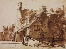 Farmhouse in Sunlight. Artist: Rembrandt van Rhijn (1606-1669)
