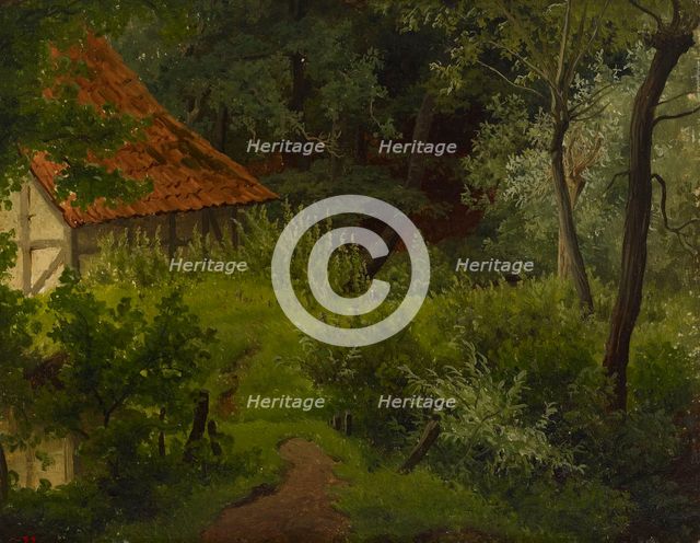 Farmhouse in the Woods, Study, 1855. Creator: Werner Holmberg.
