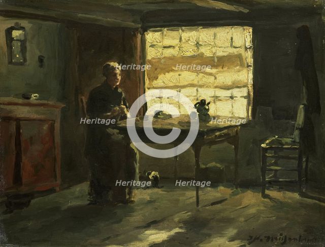 Farmhouse interior, 1870-1903.  Creator: Jan Hendrik Weissenbruch.