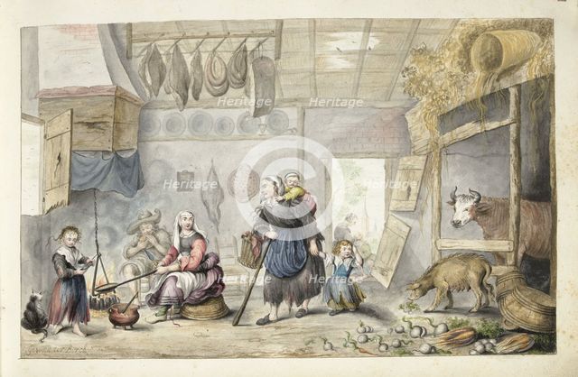 Farmhouse interior (charity or poverty), 1660-c.1687. Creator: Gesina ter Borch.