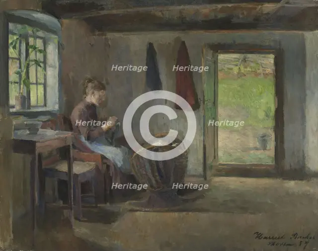 Farmhouse Interior, Skotta, Bærum, 1887. Creator: Harriet Backer.