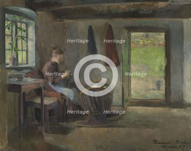 Farmhouse Interior, Skotta, Bærum, 1887. Creator: Harriet Backer.