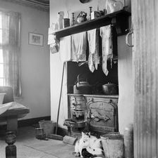 Farmhouse kitchen, Gwendreath, The Lizard, Cornwall, c1950-c1965. Artist: John Gay