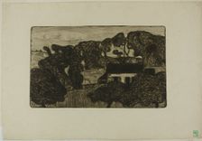 Farmhouse Surrounded by Trees, c. 1893. Creator: Armand Seguin