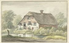 Farmhouse with thatched roof, 1755-1818. Creator: Egbert van Drielst