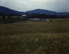 Farmland along the upper Delaware River in New York state., 1943. Creator: John Collier