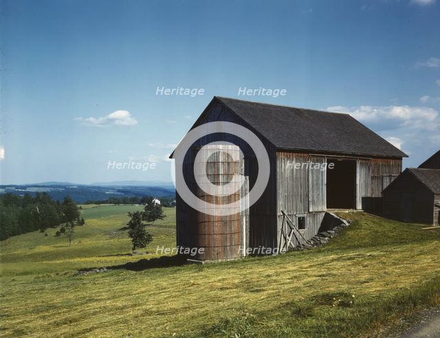 Farmland in the Catskill country, in New York State, 1943. Creator: John Collier.